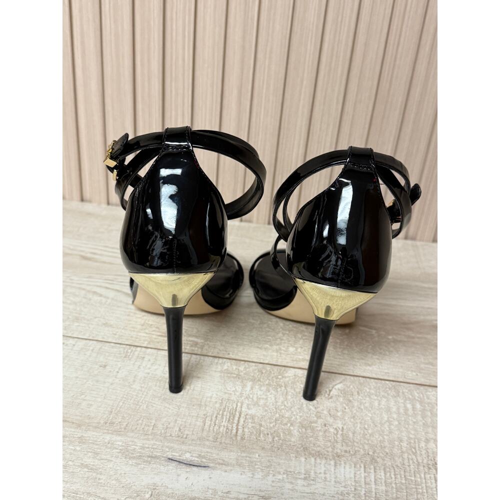 MICHAEL KORS Astrid Sandal Black Patent Leather Women’s Shoes Sz 10 - Picture 9 of 13